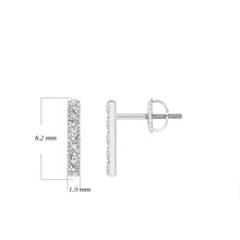 Charger l&#39;image dans la galerie, Diamonds Bar Stud Earrings 0.10 ctw.
