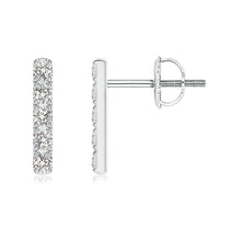 Charger l&#39;image dans la galerie, Diamonds Bar Stud Earrings 0.10 ctw.

