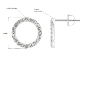 925 Sterling Silver Circle of life Earrings Made with AAA-Zircon