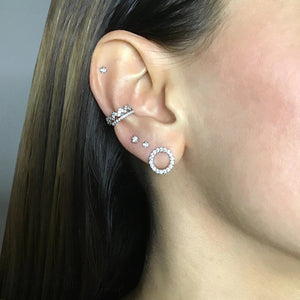 925 Sterling Silver Circle of life Earrings Made with AAA-Zircon