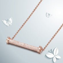 Load image into Gallery viewer, 925 Sterling Silver Necklace Pave Rhodium Women AAA Grade CZ Rose
