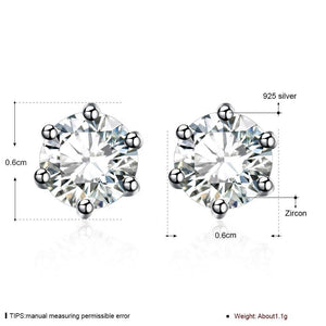 Silver Studs 6 mm (6 prongs) Made with Crystals From SWAROVSKI(R)-Crystal