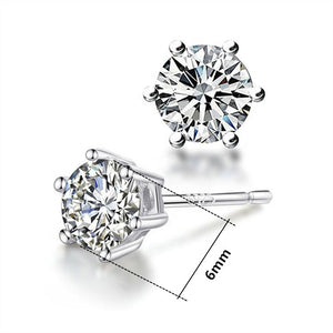 Silver Studs 6 mm (6 prongs) Made with Crystals From SWAROVSKI(R)-Crystal