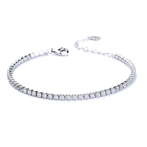 925 Silver Tennis Bracelet with AAA-Zircon