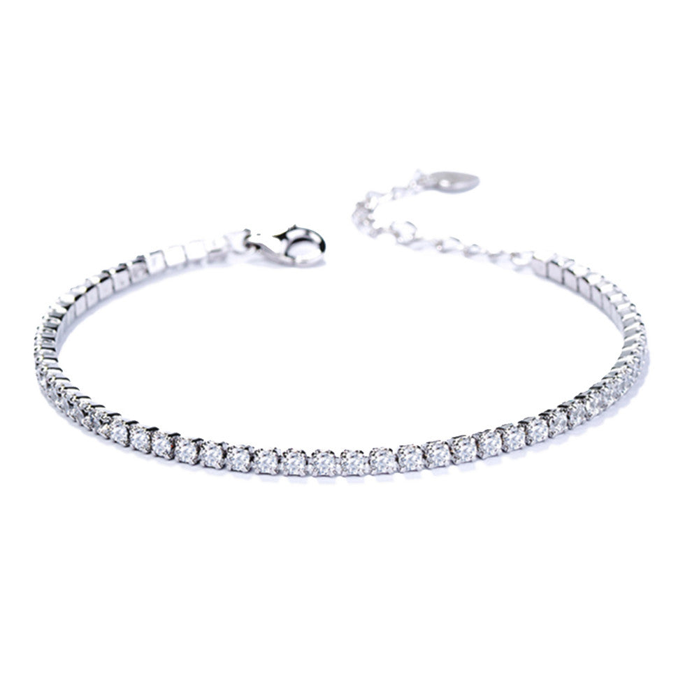 925 Silver Tennis Bracelet with AAA-Zircon