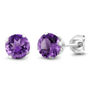 Silver Studs 6mm Made with Crystals From SWAROVSKI(R) Aquamarine