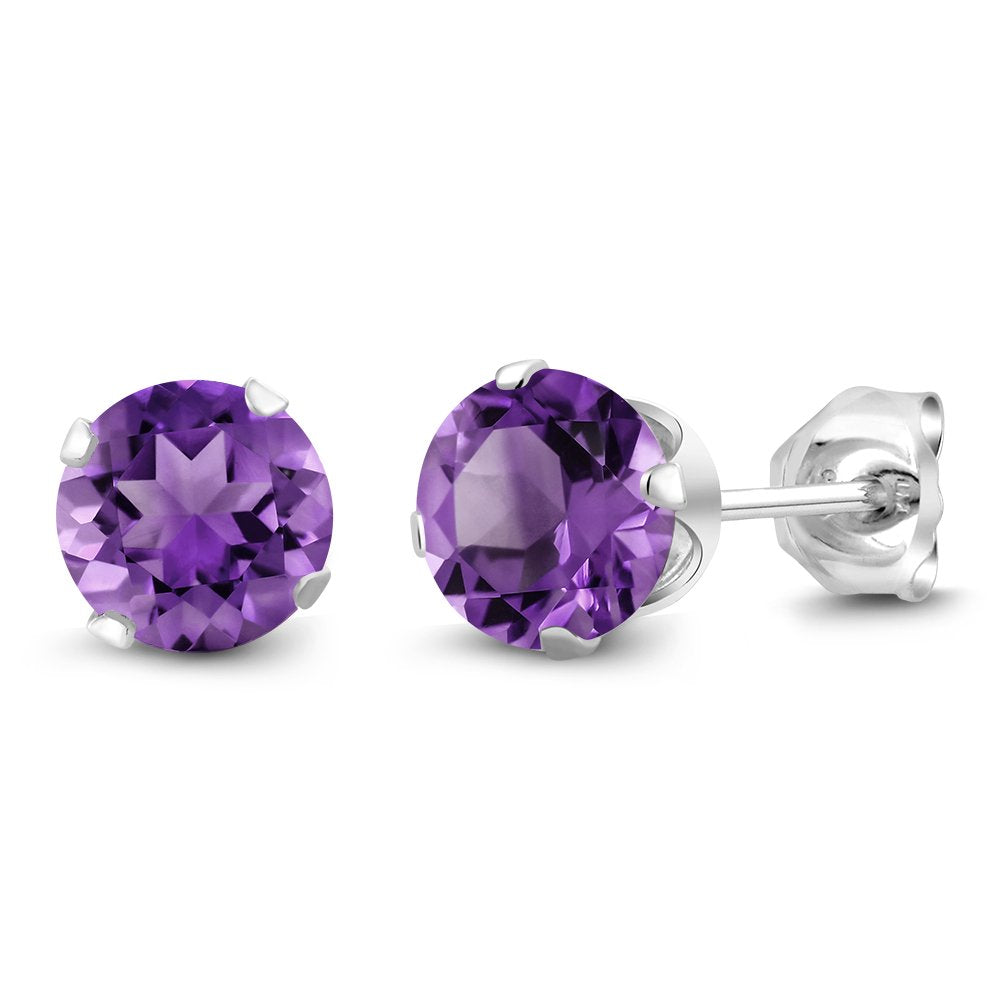 Silver Studs 6mm Made with Crystals From SWAROVSKI(R) Aquamarine