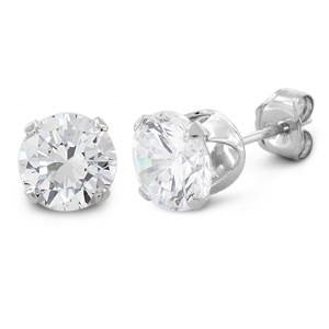 Silver Studs 6mm Made with Crystals From SWAROVSKI(R) Crystal