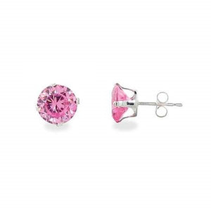 Silver Studs 6mm Made with Crystals From SWAROVSKI(R) Crystal Rose