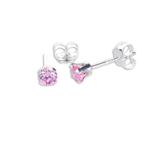 Silver Studs 6mm Made with Crystals From SWAROVSKI(R) Crystal Rose
