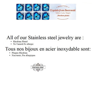 Stainless Steel  Earrings Made with Crystal from SWAROVSKI®-Sapphire