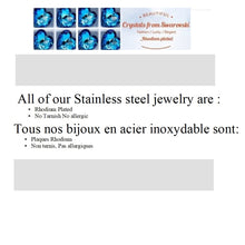 Load image into Gallery viewer, Stainless Steel Heart Earrings Made with Crystal from SWAROVSKI®-Rose
