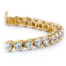 Charger l&#39;image dans la galerie, Diamond Tennis Bracelet In Yellow Gold 3 PRONGS 1.00 CTW
