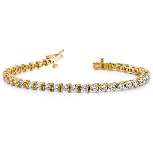 Diamond Tennis Bracelet In Yellow Gold 3 PRONGS 2.00 CTW