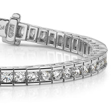 Charger l&#39;image dans la galerie, Diamond Tennis Bracelet Round Channel In White Gold (2.50 Ctw)

