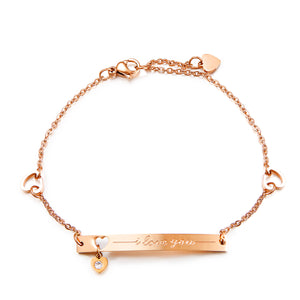 Fancy Stainless steel 'I Love You" Bracelet