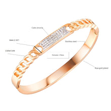 Charger l&#39;image dans la galerie, Fancy Stainless steel &quot;Cuban link&quot; Bracelet Cubic zirconium
