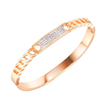Charger l&#39;image dans la galerie, Fancy Stainless steel &quot;Cuban link&quot; Bracelet Cubic zirconium
