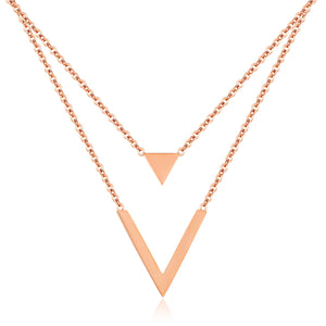 Fancy Stainless steel V Necklace