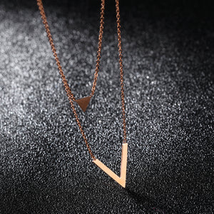 Fancy Stainless steel V Necklace