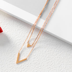 Fancy Stainless steel V Necklace