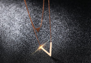 Fancy Stainless steel V Necklace