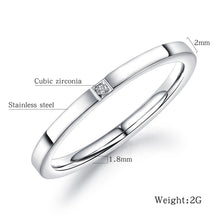 Load image into Gallery viewer, Stainless Steel Gold Plated Solitaire RING WITH CZ
