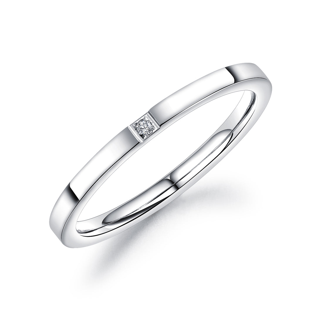 Stainless Steel Gold Plated Solitaire RING WITH CZ