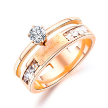 Load image into Gallery viewer, Stainless Steel Gold Plated RING WITH CZ
