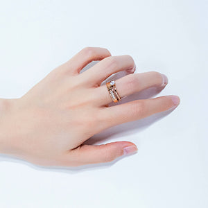 Stainless Steel Gold Plated RING WITH CZ