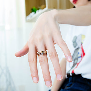 Stainless Steel Gold Plated RING WITH CZ
