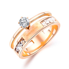 Load image into Gallery viewer, Stainless Steel Gold Plated RING WITH CZ
