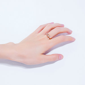 Stainless Steel Gold Plated RING WITH CZ
