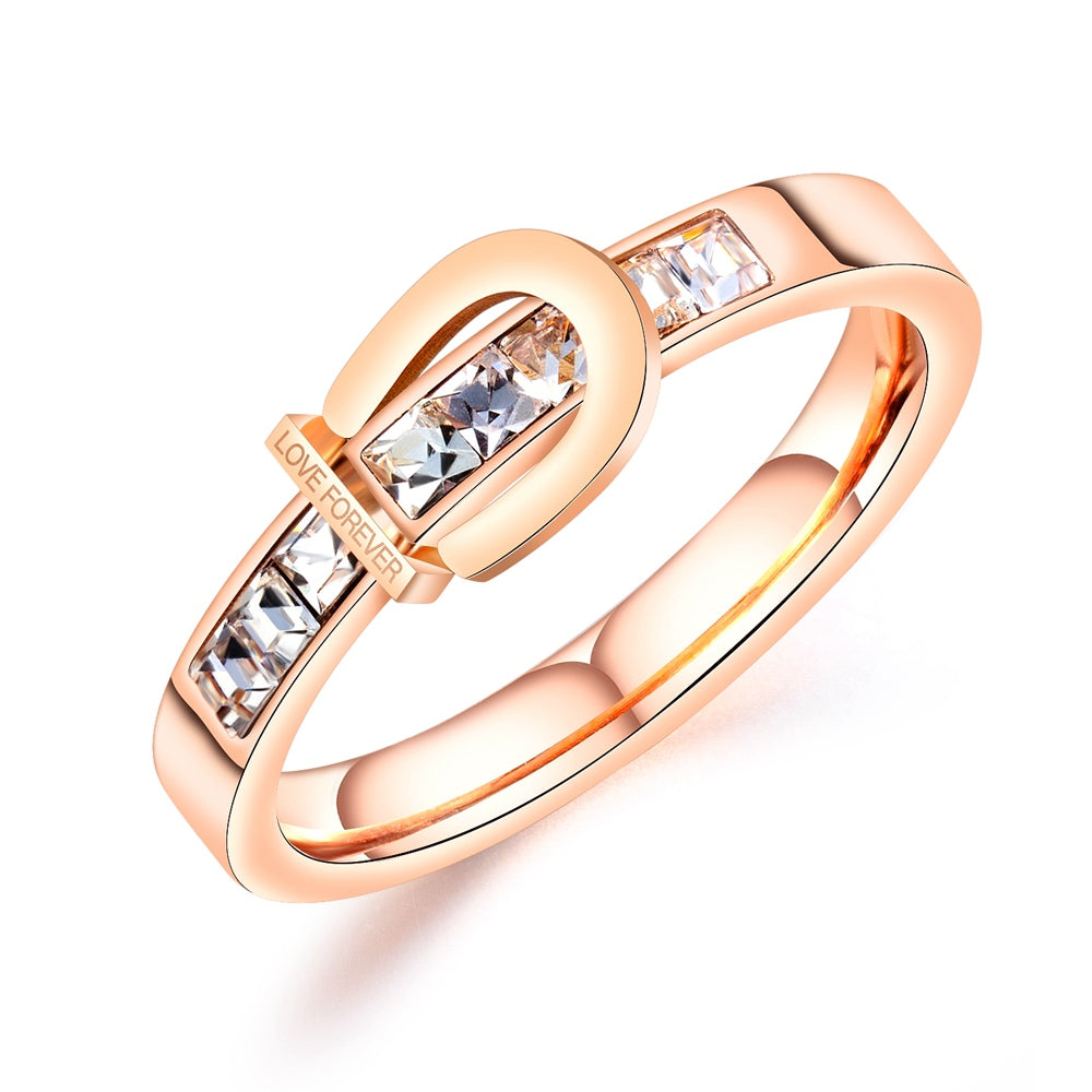 Stainless Steel Gold Plated RING WITH CZ