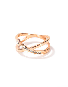 Stainless Steel Gold Plated RING WITH CZ