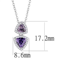 Load image into Gallery viewer, Silver 925 Triangle Pendant Made with AAA-Zircon Round stones-Amethyst
