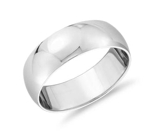 Gold wedding Bands White-7MM