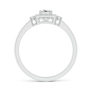 Princess-Cut Diamond Halo Engagement Ring
