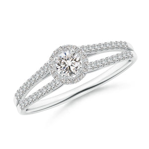 Round Diamond Halo Engagement Ring (Split)