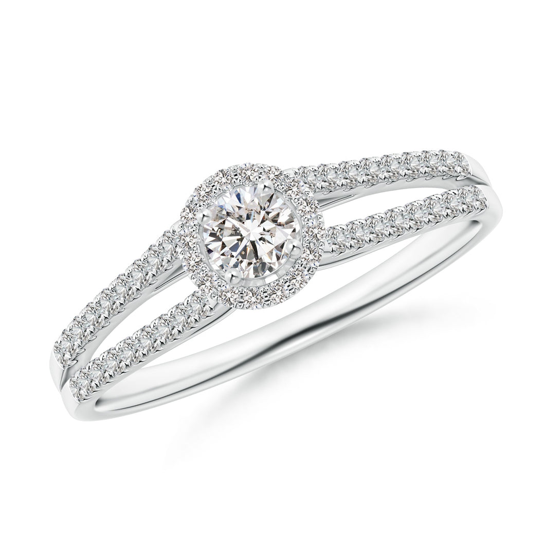 Round Diamond Halo Engagement Ring (Split)