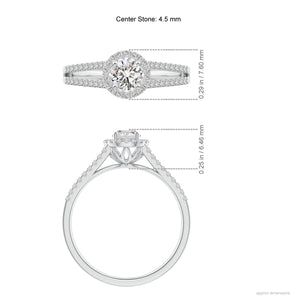 Round Diamond Halo Engagement Ring (Split)