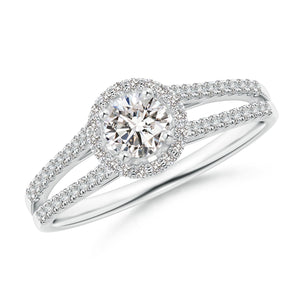 Round Diamond Halo Engagement Ring (Split)