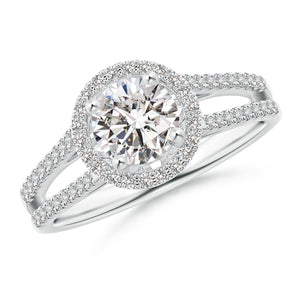 Round Diamond Halo Engagement Ring (Split)