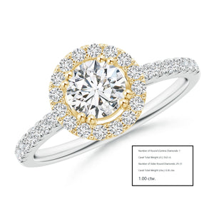 Round Diamond Halo Engagement Ring