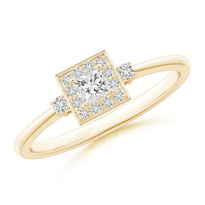 Princess-Cut Diamond Halo Engagement Ring