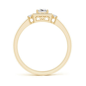 Princess-Cut Diamond Halo Engagement Ring