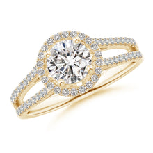 Load image into Gallery viewer, Round Diamond Halo Engagement Ring (Splite)
