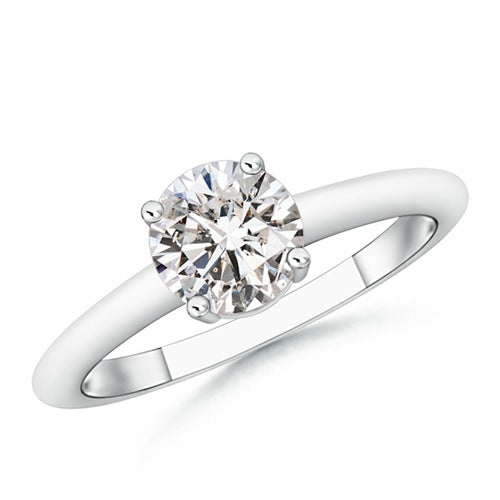 Diamond Solitaire Engagement Ring 14K White Gold