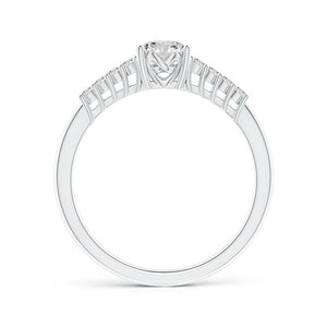 Diamond Classic Solitaire Ring Round 14K White Gold