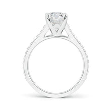 Load image into Gallery viewer, Diamond Cathedral Ring Solitaire Round
